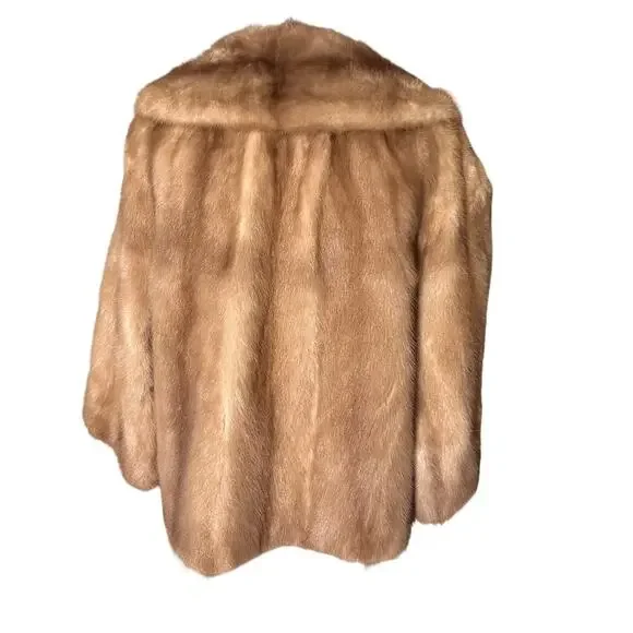 Vintage 1950s gittelman's sons philadelphia mink coat stole jacket Small - Picture 3 of 10